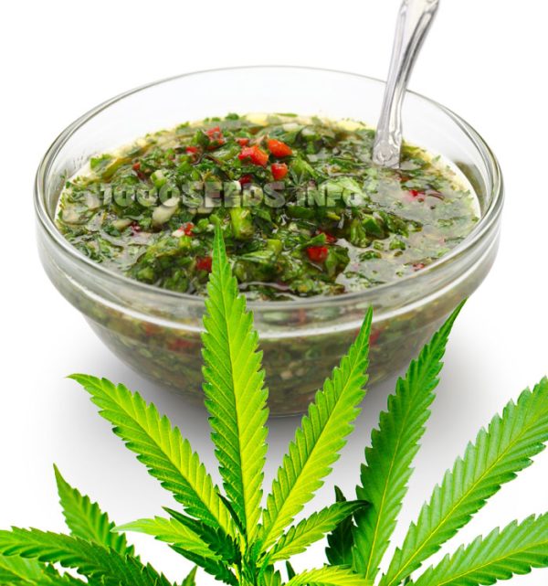 Chimchurri with cannabis, marijuana recipes, cooking with weed