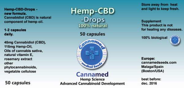 Hemp-CBD-Drops, 50 Kapseln