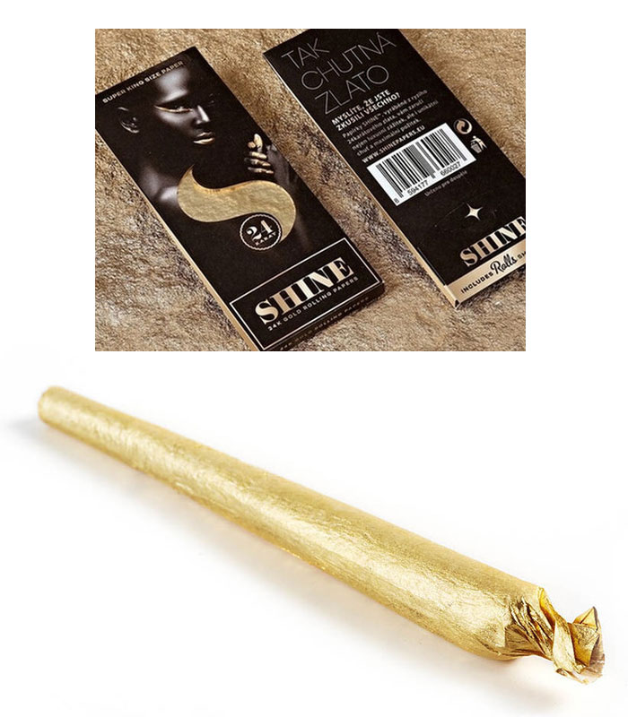 Shine 24K Gold Rolling Papers, Joints & Pure Leaf Tobacco Blunt Wraps - Shine Papers